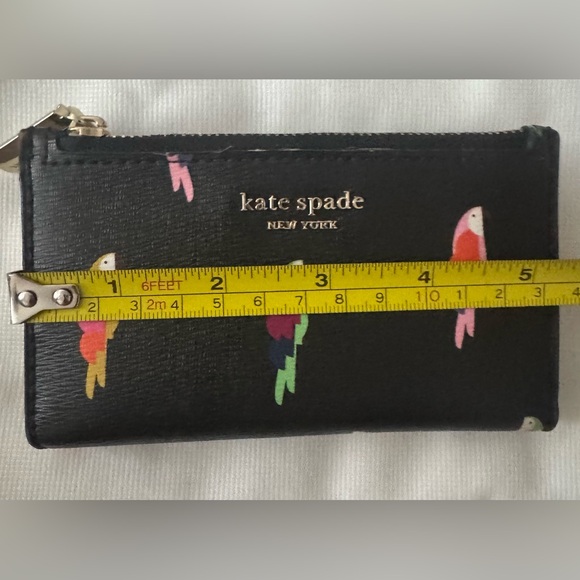 Kate Spade New York pre-loved EUC like new Black Wallet w/ Colorful Birds Design - Picture 3 of 8